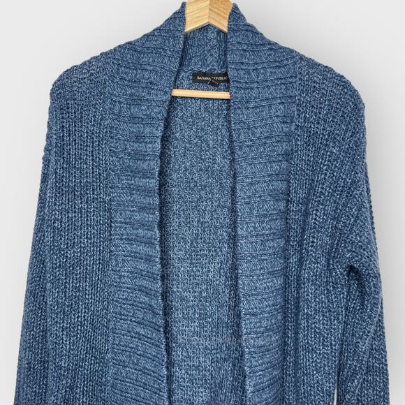 Banana Republic Acid Wash Open Womens Cardigan | XS Blue Knit Oversized Grandma - Picture 4 of 7